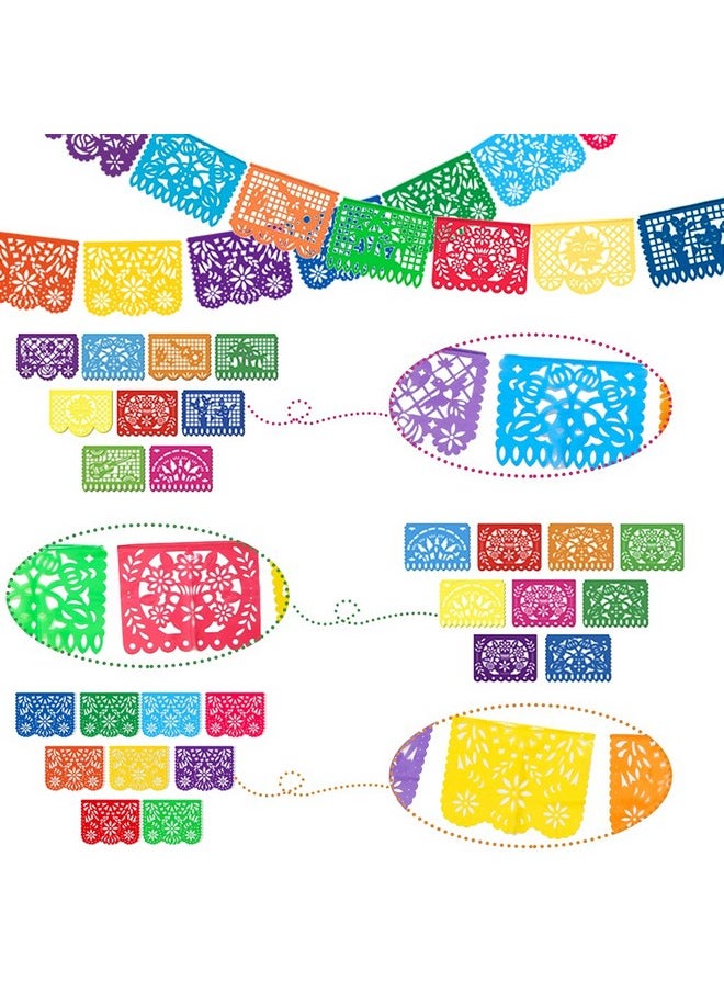 DomeStar 3PCS 54 Ft Mexican Party Banners, Papel Picado Banner Cinco De Mayo Decorations Dia De Los Muertos Day of The Dead Decorations Birthday Party Supplies，27 Patterns 54 Feet Long in Total