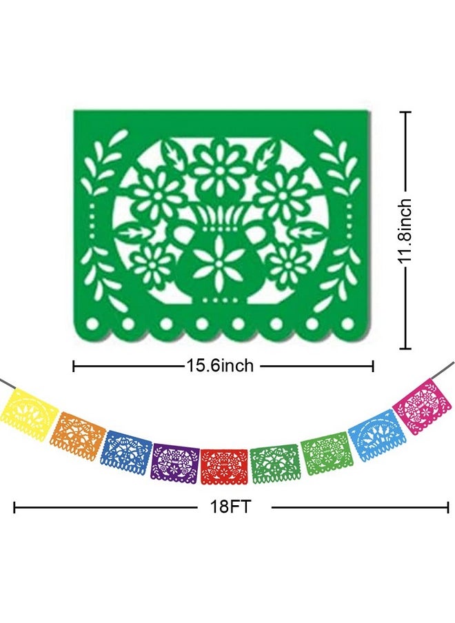 DomeStar 3PCS 54 Ft Mexican Party Banners, Papel Picado Banner Cinco De Mayo Decorations Dia De Los Muertos Day of The Dead Decorations Birthday Party Supplies，27 Patterns 54 Feet Long in Total