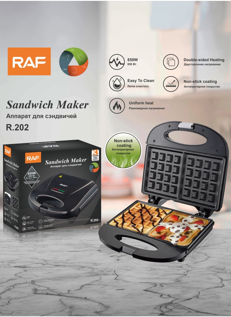 Household double-sided heating waffle maker, multifunctional electric breakfast machine