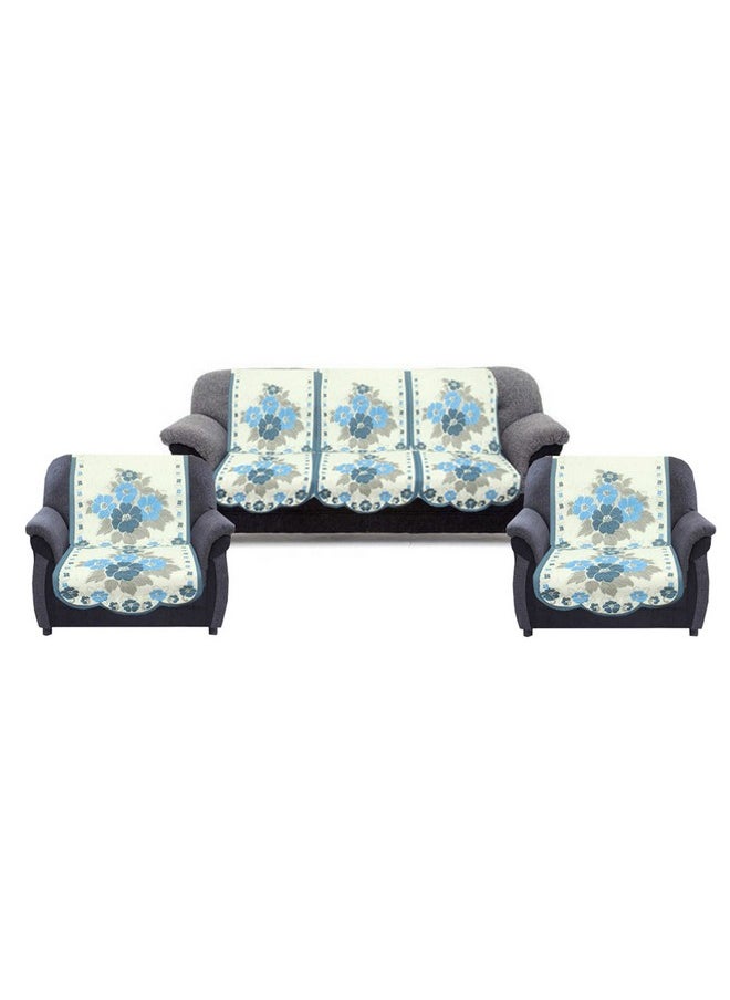Kuber Industries 6 Piece Cotton 5 Seater Sofa Cover Set - Multicolour