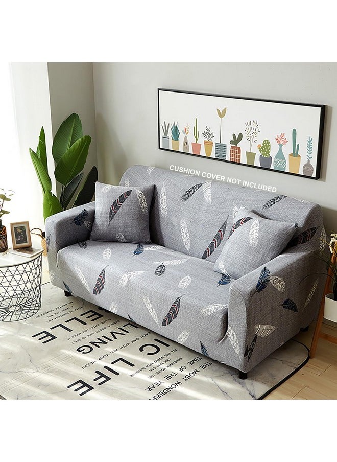 House of Quirk Universal Triple Seater Sofa Cover Big Elasticity Cover for Couch 140 GSM Sofa Slipcover (Grey Fern, 185-230cm)