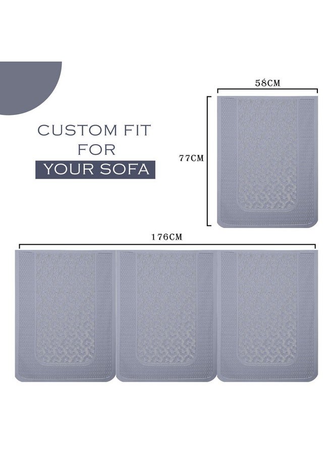 Kuber Industries Sofa Cover | Net Sofa Slipcover Set | 5 Seater Sofa Cover for Hall | Couch Sofa Cover Set | Sofa Cover for Home | Sofa Cover for Living Room | Plain Leonardo Flower Print | Grey