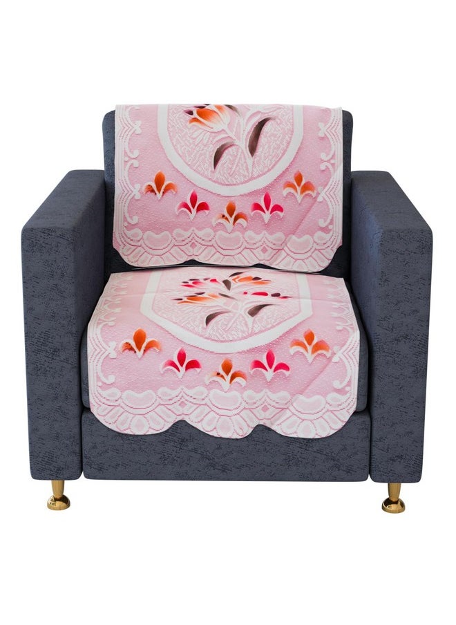 Kuber Industries Sofa Cover | Net Sofa Slipcover Set | Sofa Cover for Living Room | Sofa Slip Cover for Hall | 5-Seater Sofa Cover for Home Decor | Printed Sofa Cover Set | Pink