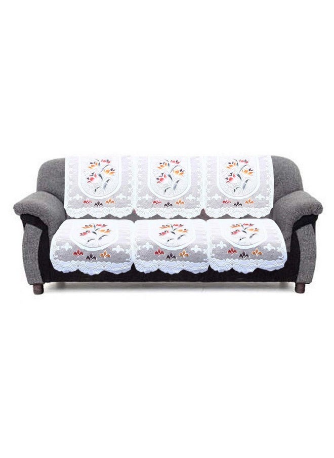 Kuber Industries Floral Cotton 3 Seater Net Sofa Slip Cover, 70