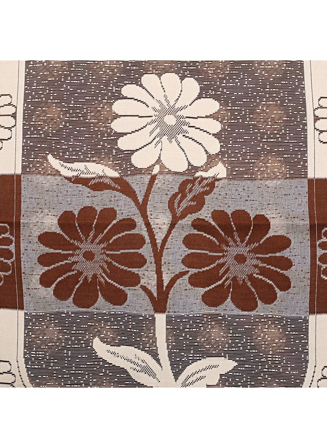 Kuber Industries Flower Design Cotton 3 Seater Sofa Cover Set|Premium Cotton & Flower Design|Pack of 2 (Brown)-CTKTC022242