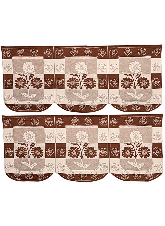 Kuber Industries Flower Design Cotton 3 Seater Sofa Cover Set|Premium Cotton & Flower Design|Pack of 2 (Brown)-CTKTC022242