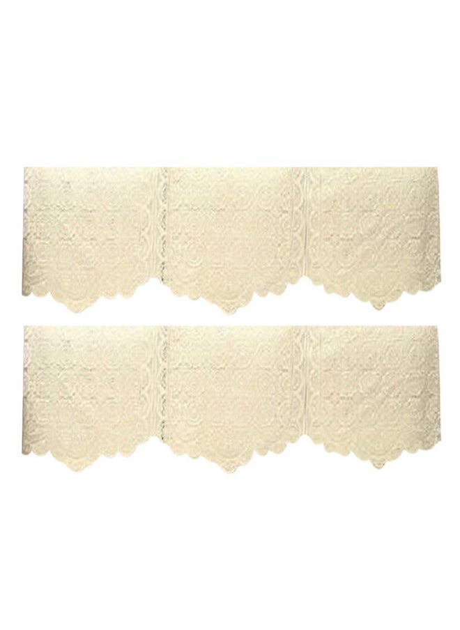 Kuber Industries Cotton 3 Seater Sofa Cover Set|Premium Cotton & Geometric Design|Pack of 2 (Cream)-CTKTC022237
