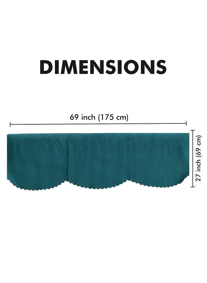 Yellow Weaves Velvet 3 Seater Quilted Sofa Cover, Seat & Back Cover, Color - Teal Blue