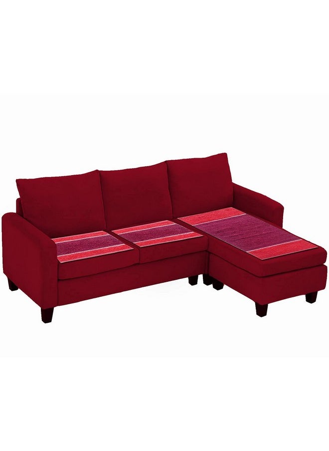 Yellow Weaves Polyester 5 Seater Solid Sofa Seat Cover (Red And Maroon)