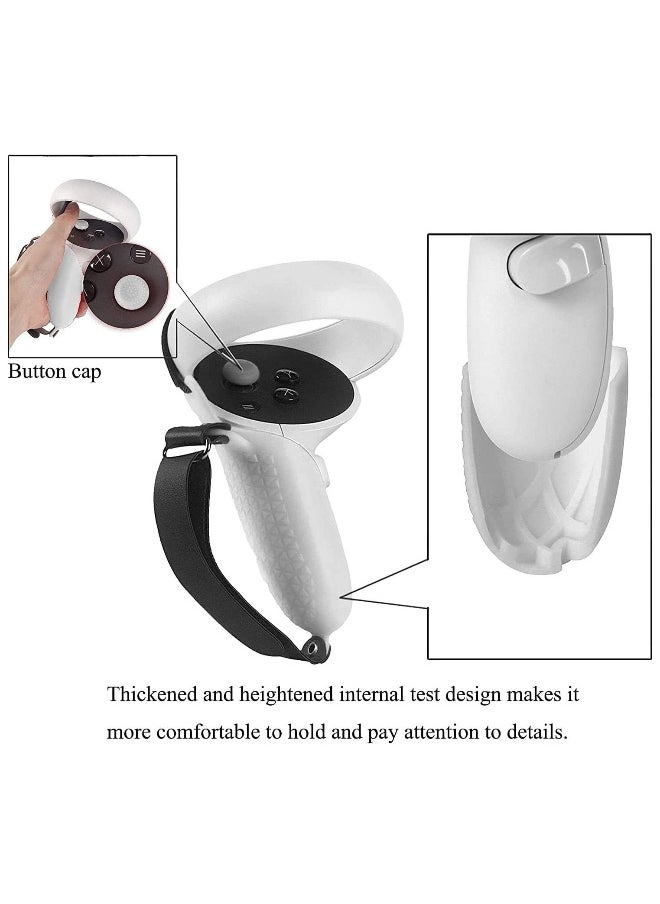 1 Pair Controller Grips Cover with Knuckle Straps Compatible with Oculus Quest 2 Accessories