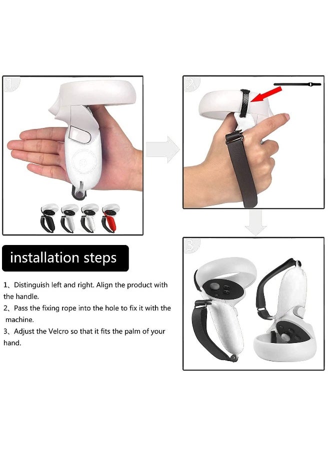 1 Pair Controller Grips Cover with Knuckle Straps Compatible with Oculus Quest 2 Accessories