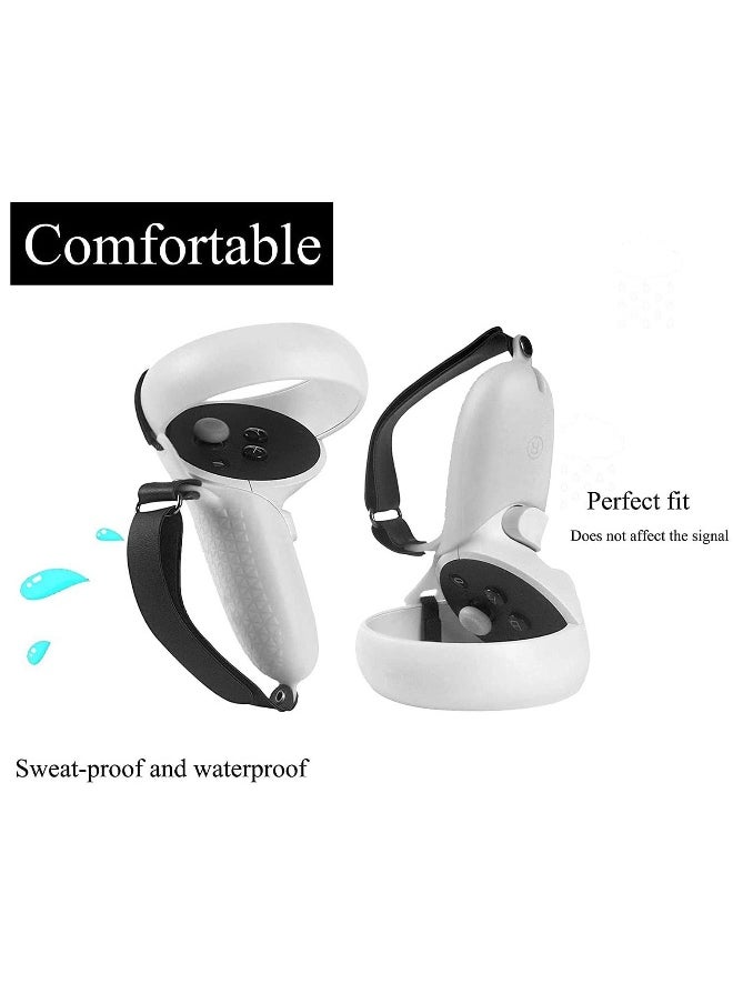 1 Pair Controller Grips Cover with Knuckle Straps Compatible with Oculus Quest 2 Accessories