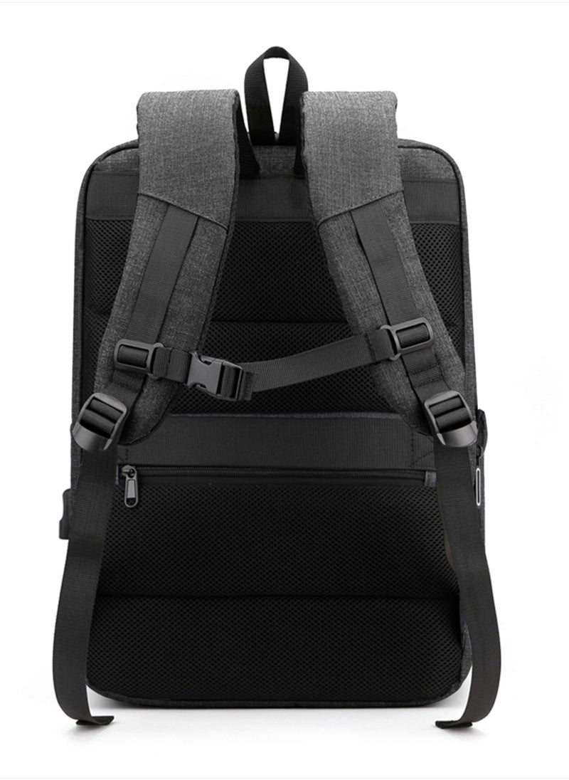 Hike Premium Computer Backpack Durable 17inch Business Casual Daypack with Built in USB Port for Men Women in Travel Office School College, HK2111-BLACK