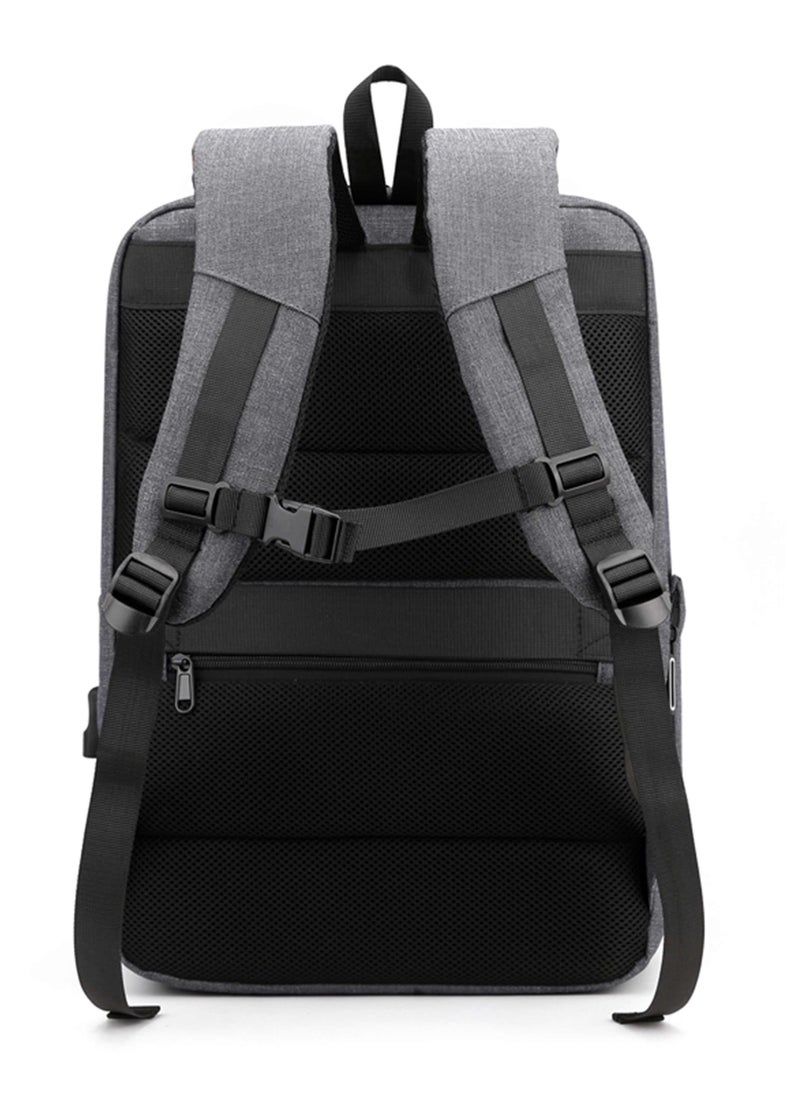 Hike Premium Computer Backpack Durable 17inch Business Casual Daypack with Built in USB Port for Men Women in Travel Office School College, HK2111-GREY