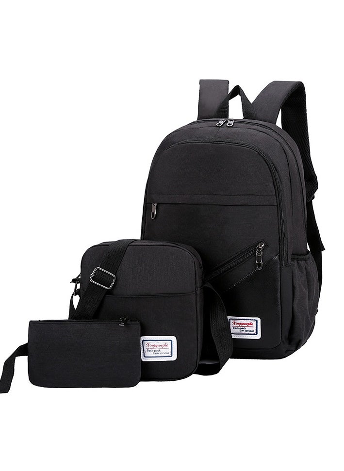 Computer Backpack Trendy College Student Backpack Men's Casual Business Large Capacity Travel Bag 3 Piece Set Backpack