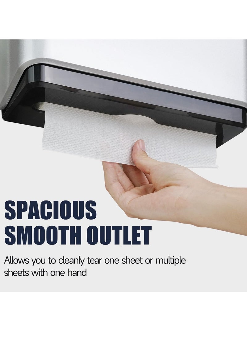 Multifold Paper Towel Dispenser, Wall Mount Tissue Dispenser With Smart Lock, Long Lasting Durable Tissue Box Holder, Tissue Storage Dispenser For Home Kitchen Office Bathroom, (1pc, White)