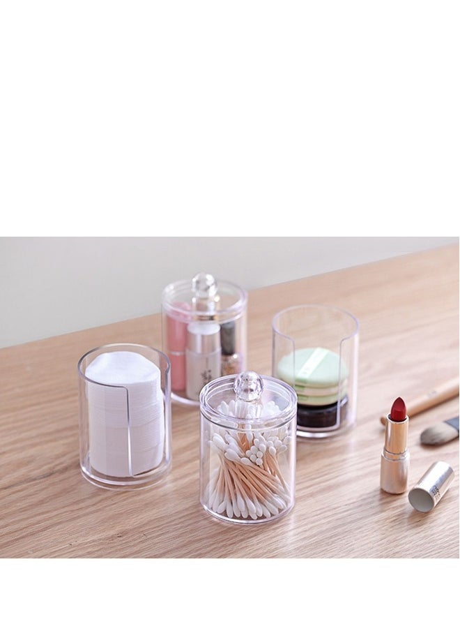 Cotton Buds Dispenser Makeup Organiser Bathroom Storage Cotton Swabs Holder Cotton Pad Container with Lid 2 Cylinder