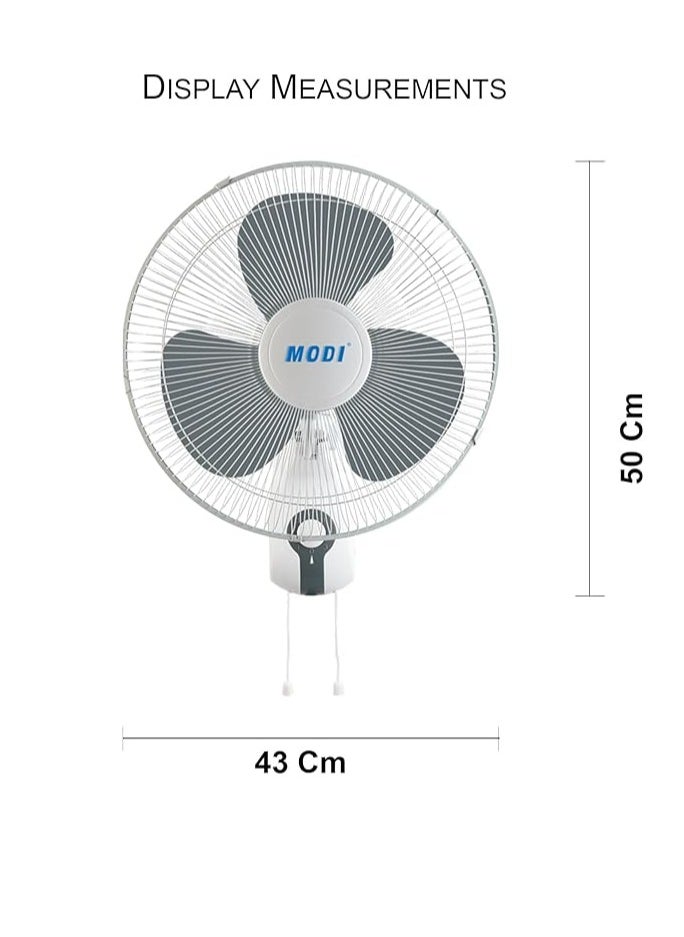 Wall Fan Plastic Cooling Fan with 3 Wind Speed，Wall-mount-fan 45W , 16