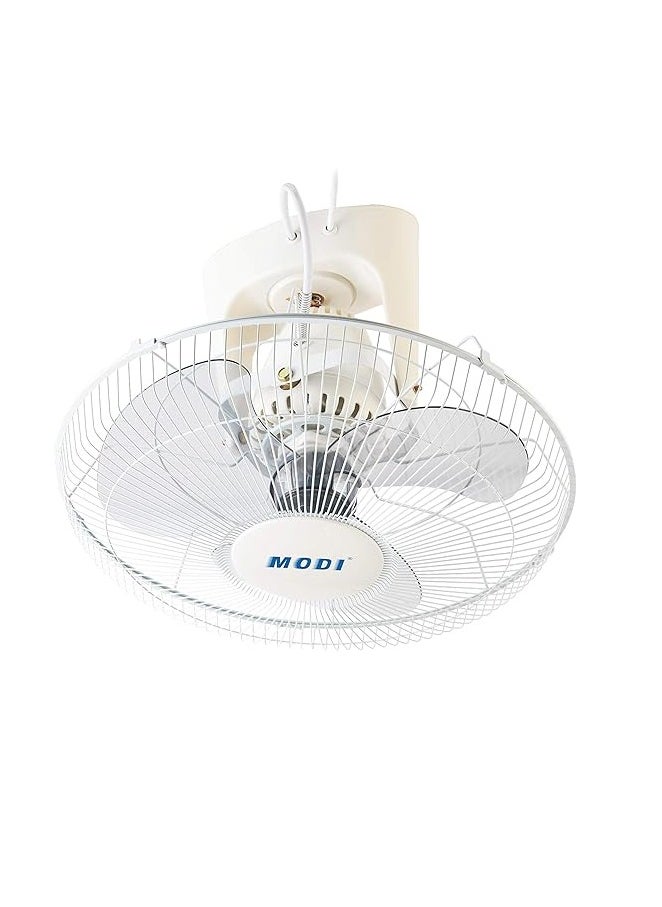 Orbit Fan,16-inch Ceiling Fan, White Cooling Fan with 3 Speed Choices,360 Degree Oscillating Fan for Home and Office