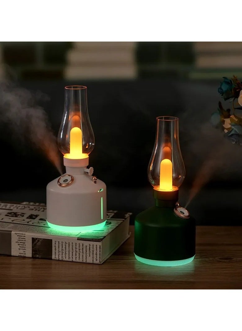 Wireless Air Humidifier with Led Light Camping Lamp,Vintage Lamp Humidifier, Cool Mist Humidifier Vintage Kerosene Lamp