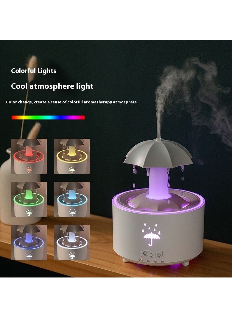 Rainbow Raindrop Aromatherapy Machine Rotating Water Drop Humidifier Remote Control Home Office Hydration Purifier