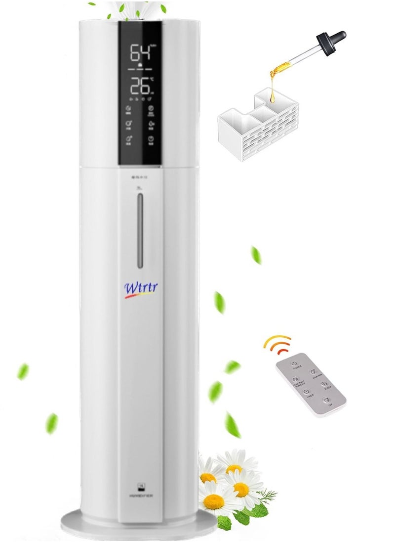 Wtrtr 9L-10L Humidifiers, Floor humidifier Bedroom Humidifiers for Large Room with Extended Tube, Room Cool Mist Humidifier (9L)