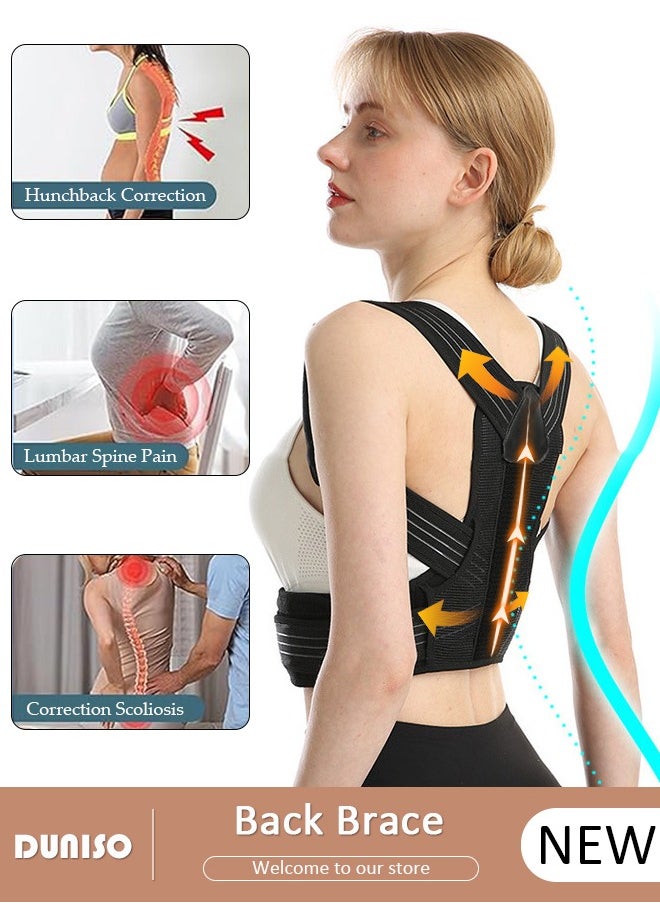 Back Brace Posture Corrector for Women and Men,Adjustable Back Straightener Posture Corrector, Breathable and Easy to Wear Back Brace, Relieve Back Pain, Neck Pain, Shoulder Pain, Lower Back Pain