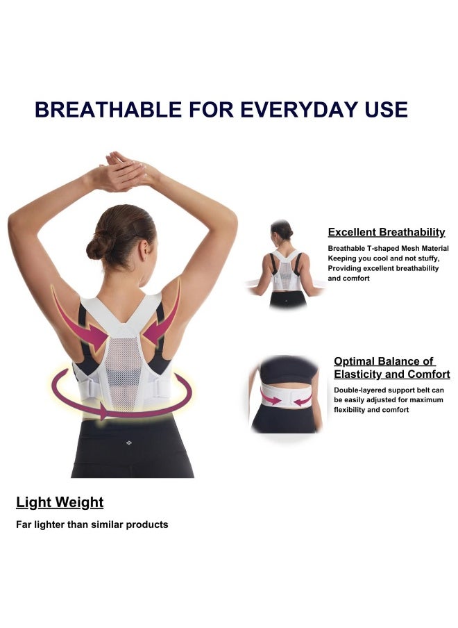 Posture Corrector for Women and Men, Adjustable Breathable Back Straightener, Clavicle Support, Relax Neck, Shoulder