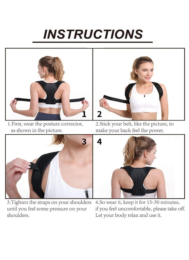 Posture Corrector for Women and Men, Adjustable Shoulder Straps Back Brace/Back Straightener / Posture Trainer Effective for Neck, Shoulder, Upper Back Pain Relief and Posture Trainer (Large)