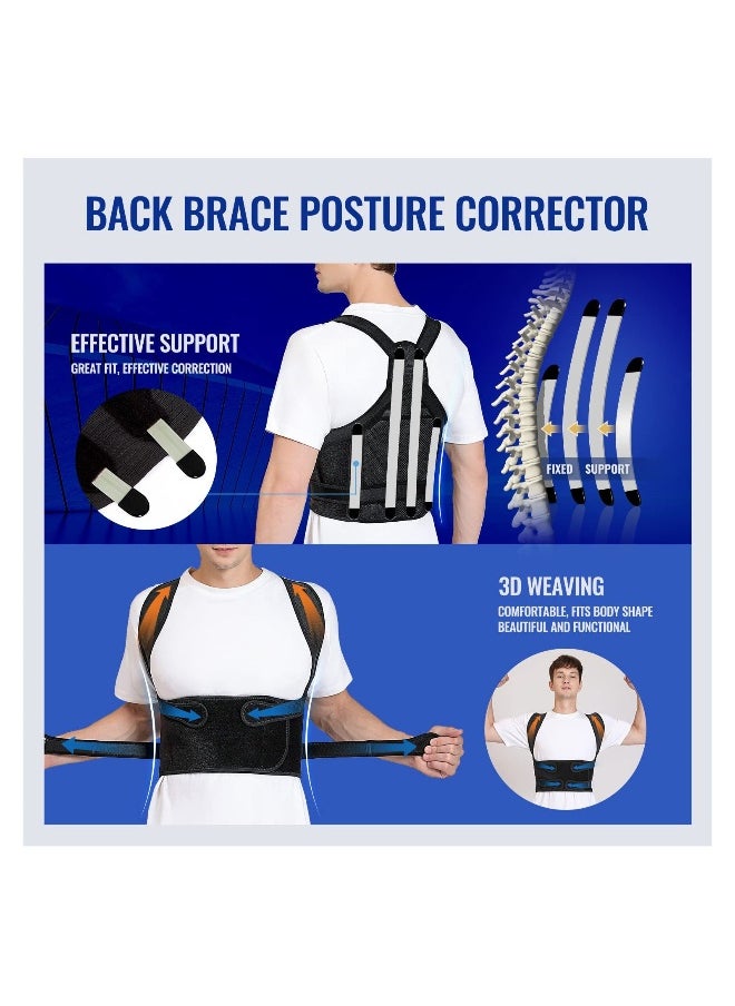 Back Brace and Posture Corrector for Women and Men, Breathable Back Straightener Posture Corrector, Adjustable Scoliosis Back Brace and Hunchback Correction, Spine Corrector, Large (Waist 41-49 Inch)