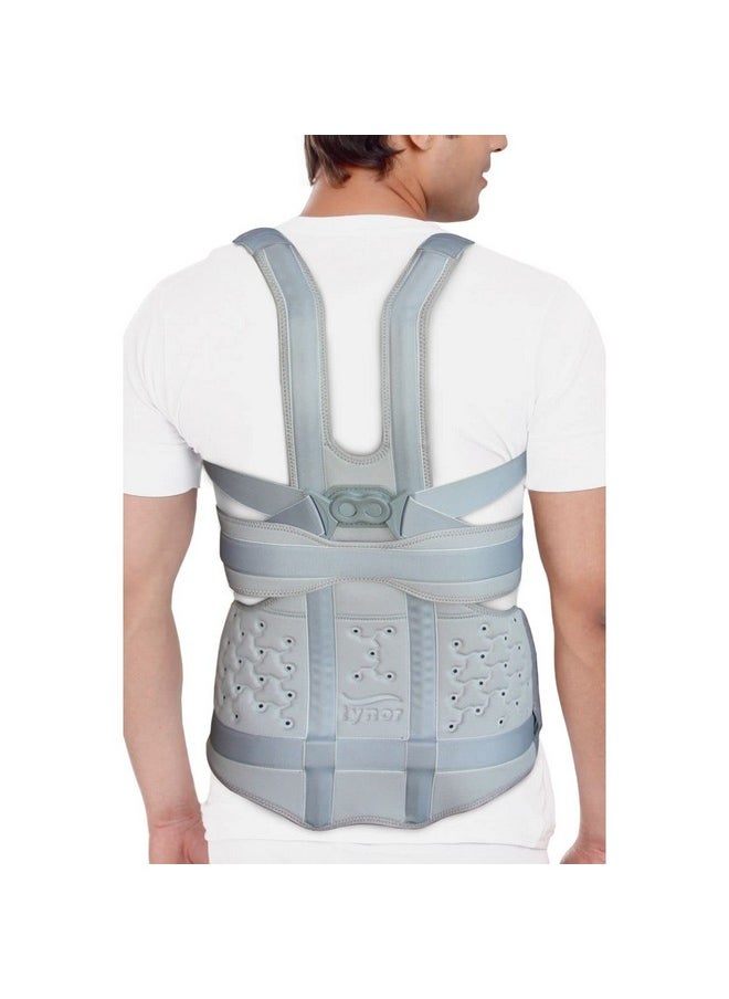 TYNOR Taylor's Brace Urbane Long, for Lower Back Pain Relief & Posture Correction | Long Brace for Daily Comfort for Men & Women | Tailbone Back Posture Corrector, Universal Size (Grey, 1 Unit)