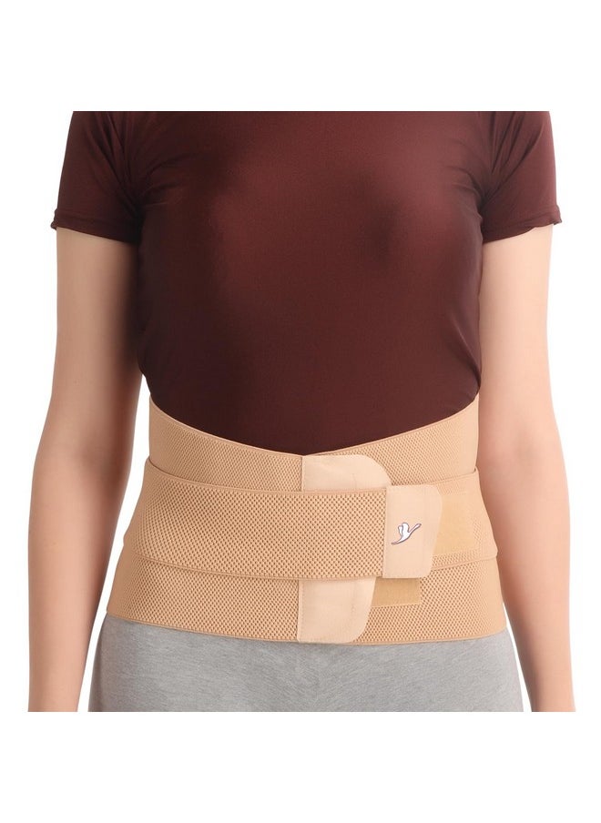 Flamingo Contoured Lumbar Sacro Belt for Lower Back Support, Pain Relief, and Posture Correction | For Men & Women | Size - XXL | Pack of 1| Beige