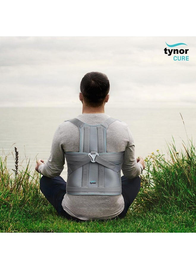 TYNOR Taylor's Brace Short, for Lower Back Pain Relief & Posture Correction | Short Brace for Daily Comfort for Men & Women | Tailbone Back Posture Corrector, Universal Size (Grey, 1 Unit)