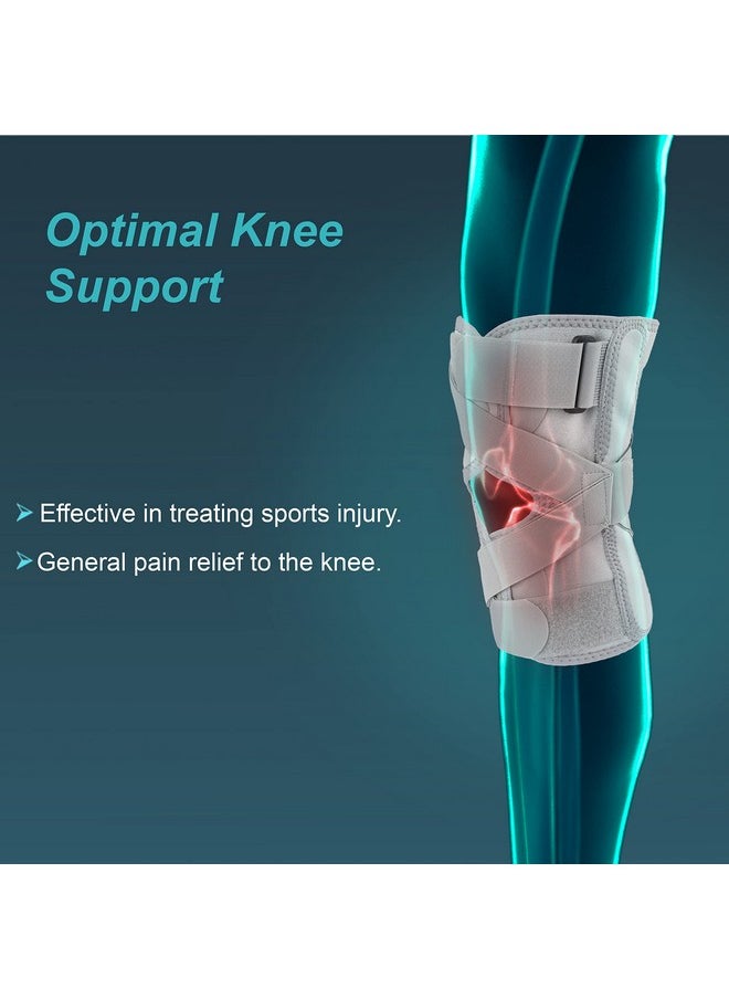 Tynor OA Knee Support (Neo) | Joint Support, Pain Relief for Men & Women | Comfortable & Durable, Left Leg Support, Pack of 1 (Grey, Large)