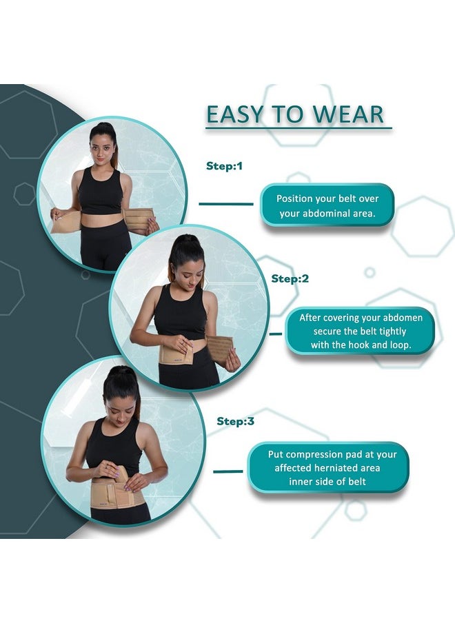 Wonder Care Umbilical Hernia Belt Hernia Support Brace with Removable Compression Pad Navel Hernia Pain Relief for Men & Women, Cotton(XL)