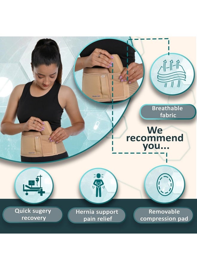 Wonder Care Umbilical Hernia Belt Hernia Support Brace with Removable Compression Pad Navel Hernia Pain Relief for Men & Women, Cotton(XL)