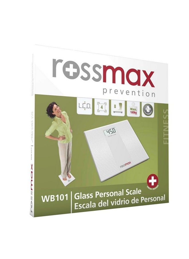 Rossmax WB101 Digital Weighing Scale - Precision Body Weight Measurement, Swiss Design Step-On Technology, LCD Display - Ideal weight machine for home fitness and health monitoring