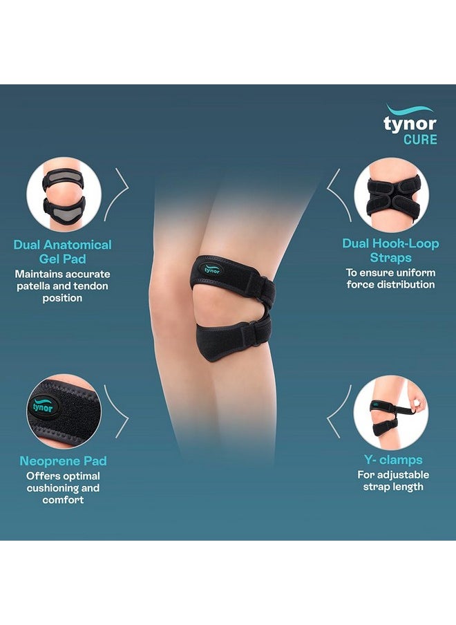 TYNOR Dual Patellar Support, Black, Universal, 1 Unit