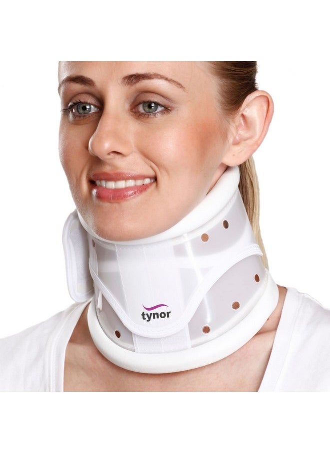 TYNOR Cervical Collar Hard Adjustable, White, Medium, 1 Unit