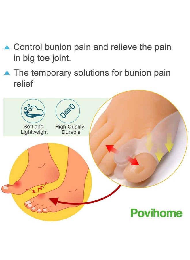 Povihome 8 Pack Bunion Cushion and Protector, Bunion Corrector and Bunion Relief with Gel Shield, Treat Pain in Big Toe Joint, Realign Big Toe and Relieve Bunion Pain