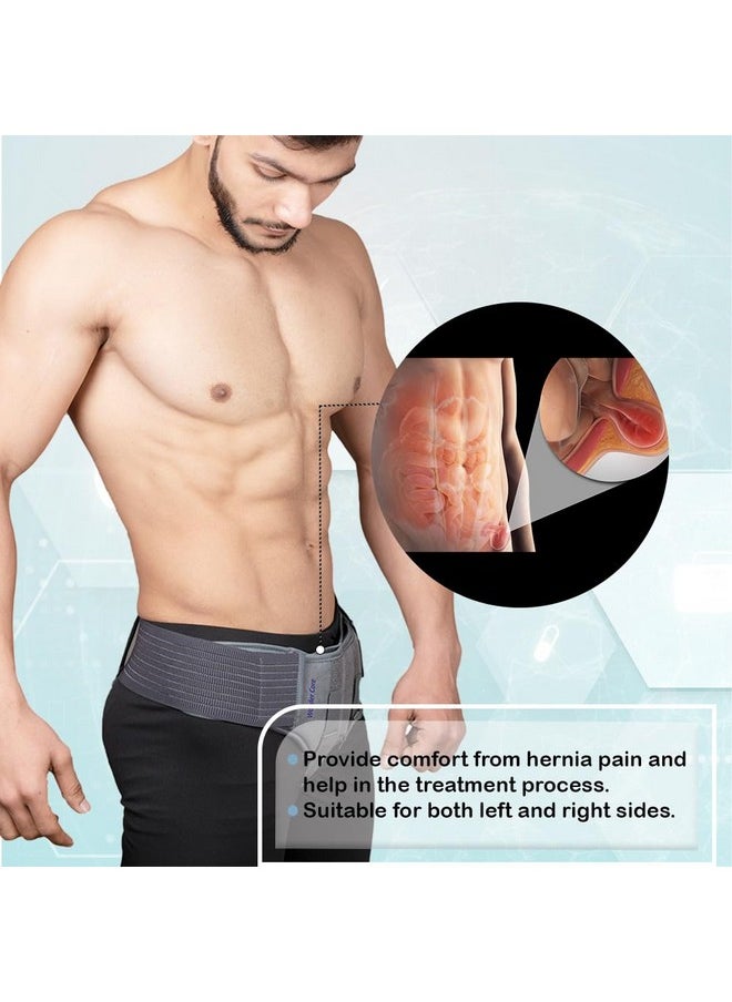 Wonder Care Cotton, Hernia Support Belt Truss Brace For Single/Double Inguinal Hernia Pain Relief With Two Removable Compression Pads (L: 36