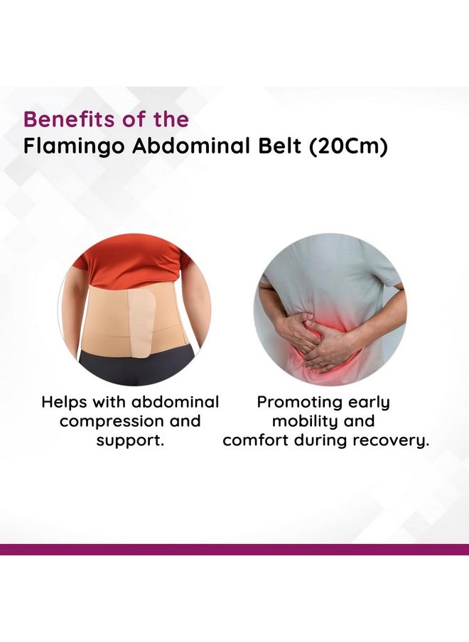 Flamingo Abdominal Belt | Post-Surgery & Postpartum Support | Slimming & Pain Relief Compression Belt with Breathable Fabric | Adjustable Design for Men & Women | Size - Small | Pack of 1