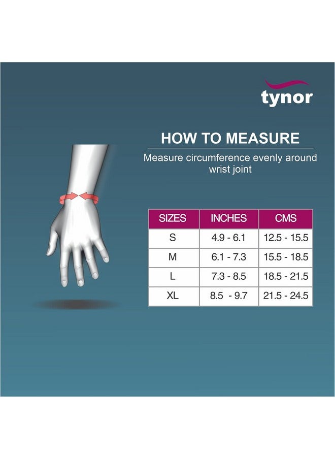 TYNOR Wrist Splint Ambidextros, Injury Recovery & Support for Men & Women | Adjustable & Comfortable Fit, Ambidextrous Design for Pain Relief, Sprains, Fractures & Arthritis | Pack of 1 (Grey, Large)