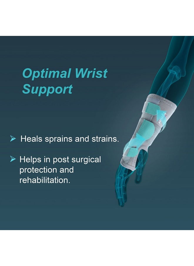TYNOR Wrist Splint Ambidextros, Injury Recovery & Support for Men & Women | Adjustable & Comfortable Fit, Ambidextrous Design for Pain Relief, Sprains, Fractures & Arthritis | Pack of 1 (Grey, Large)