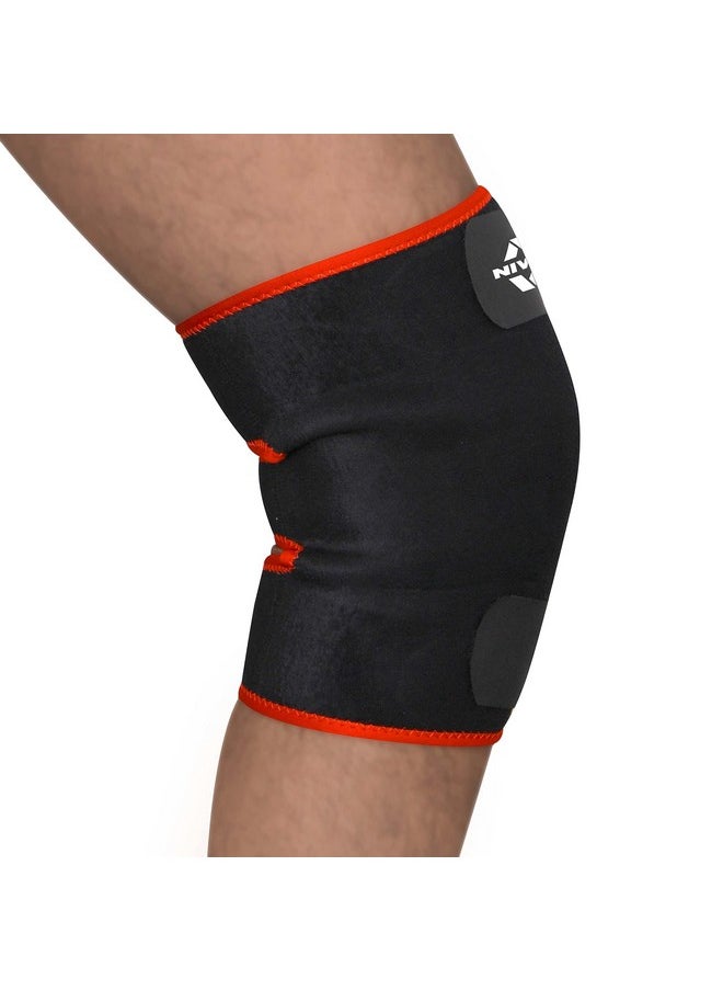 Nivia Knee Support for men and women|Knee Brace|Knee Guard |Knee Cap|Knee Wrap|Knee pain relief |Knee Belt|Running|cycling, Gym For Comfort & Adjustable with Velcro, Made of Neoprene Free Size(Black)