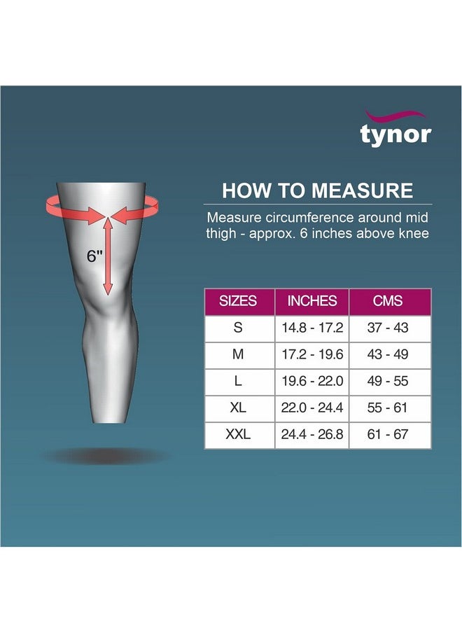 Tynor OA Knee Support (Neo) | Joint Support, Pain Relief for Men & Women | Comfortable & Durable, Right Leg Support, Pack of 1 (Grey, Medium)