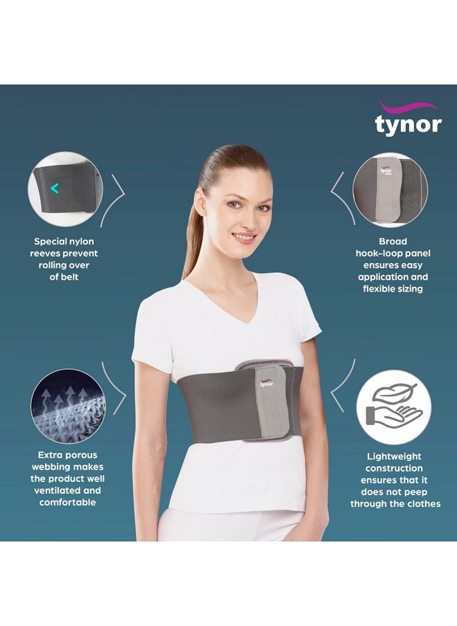 Tynor Rib Belt | Adjustable Support for Rib Fractures & Injuries | Breathable & Comfortable Fabric | Pain Relief & Support for Men & Women | Pack of 1 (Grey, XL)