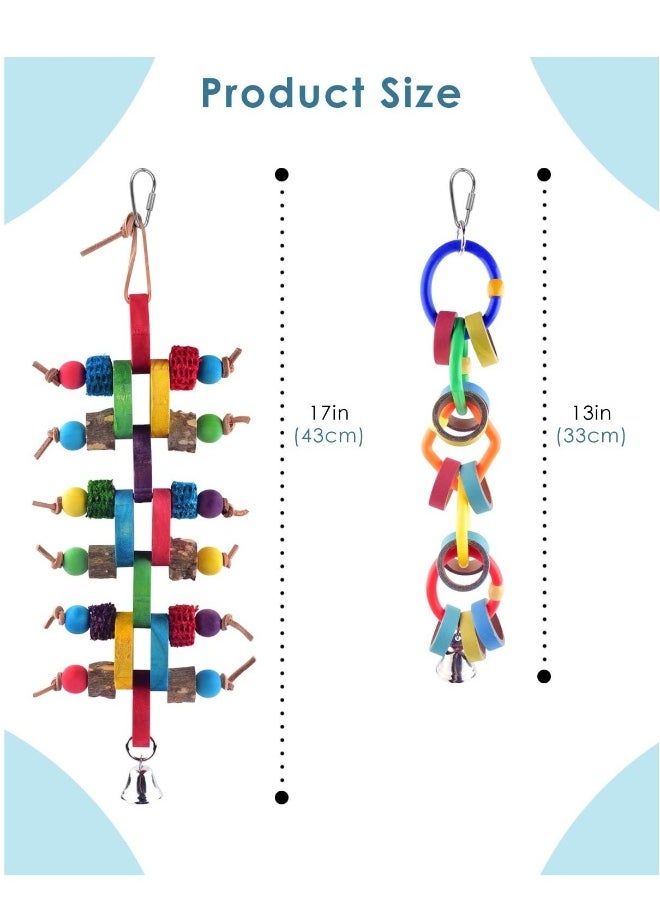 Bird Chew Toys, Colorful Bagel Cascade Bird Parrot Toy, Parrot Biting Paper Cardboard Olympic Rings Conures Toys, for Cockatiels, Cockatoos, Macaws and Similar Sized Pet Birds