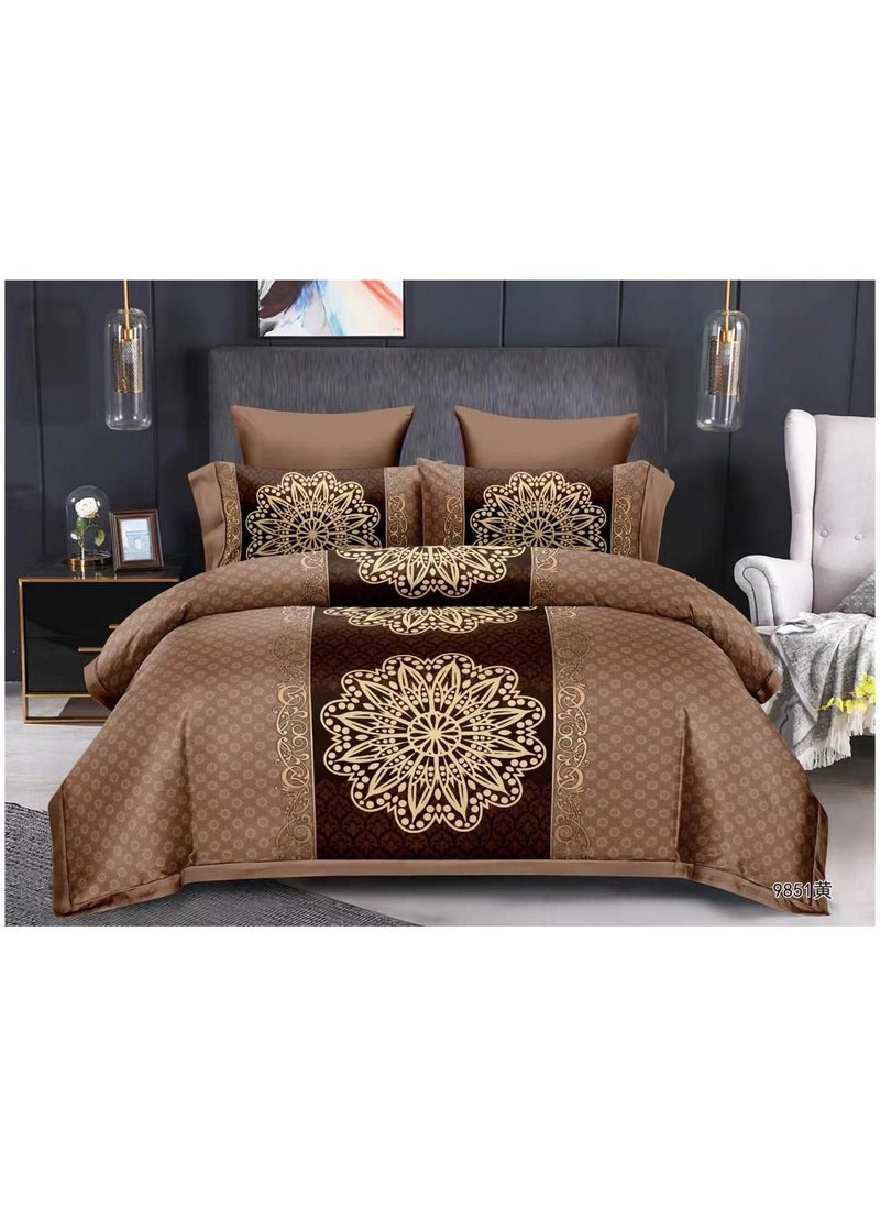 Luxury Embroidery Style King Size Duvet Cover Bed Sheet Set Soft and Breathable 6Pcs Cotton and Polyester Bed Sheet Set 1 Duvet Cover 1 Bed Sheet And 4 Pillow Case Solid Color