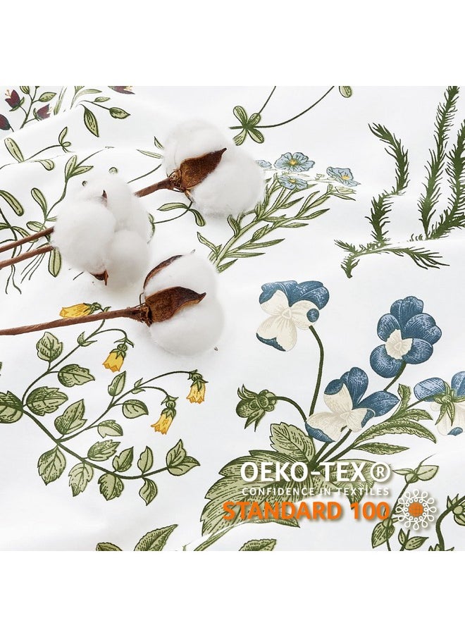 Bedsure Duvet Cover King Size - 100% Cotton Reversible Floral Duvet Cover Set with Zipper, Soft & Breathable Green Bedding Set, 3 Pieces, 1 Duvet Cover 104